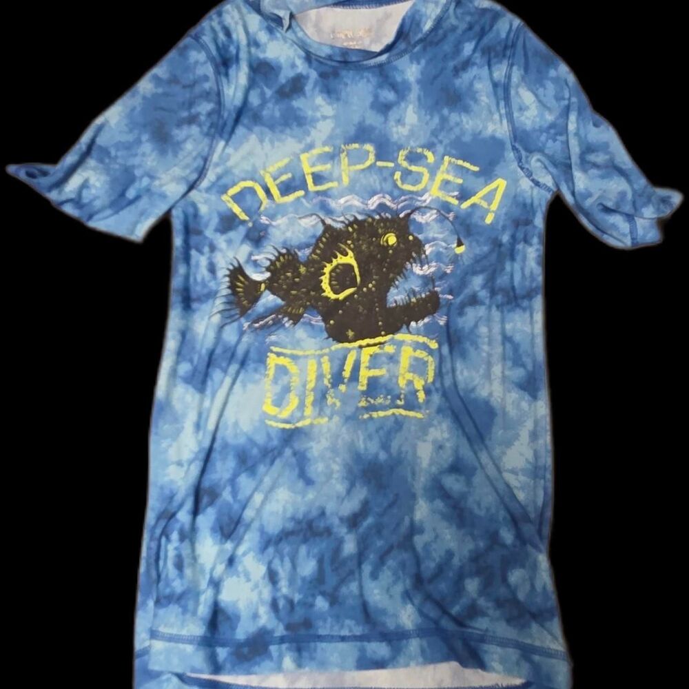 Kids Cherokee blue tie-dye deep sea diver swim suit Size M